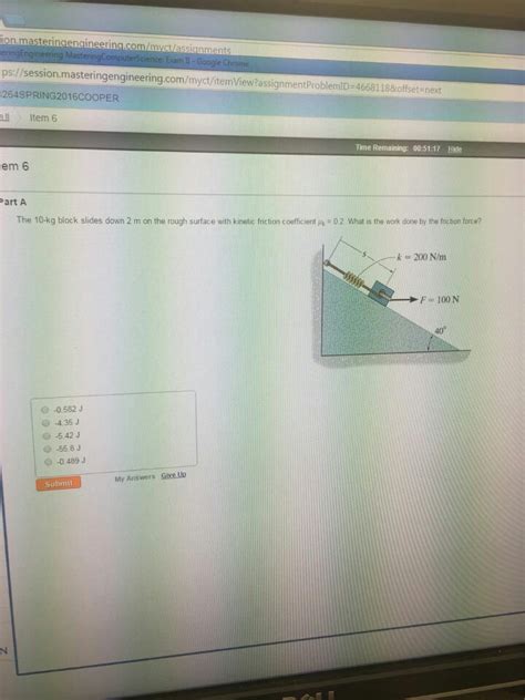 Solved The Kg Block Slides Down M On The Rough Surface Chegg