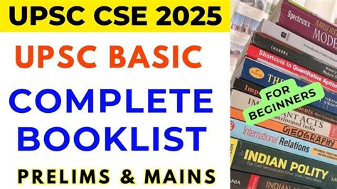 UPSC 2025 Complete Basic Booklist Prelims Mains Tamil English