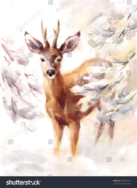 2 629 Deer Painting Snow Images, Stock Photos & Vectors | Shutterstock