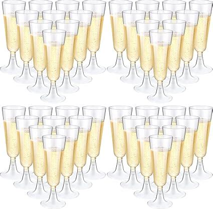 Amazon CHENGU 200 Pack Champagne Flutes Plastic 5 Oz Plastic Wine