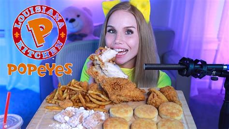 Asmr Popeyes Chicken Mukbang Extra Crunchy Eating Sounds Youtube