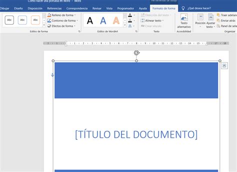 Como Hacer Una Portada En Word