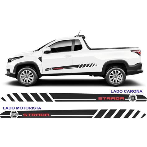 ADESIVOS FIAT STRADA FREEDOM 2021 2022 2023 FAIXA LATEAL PAR Shopee