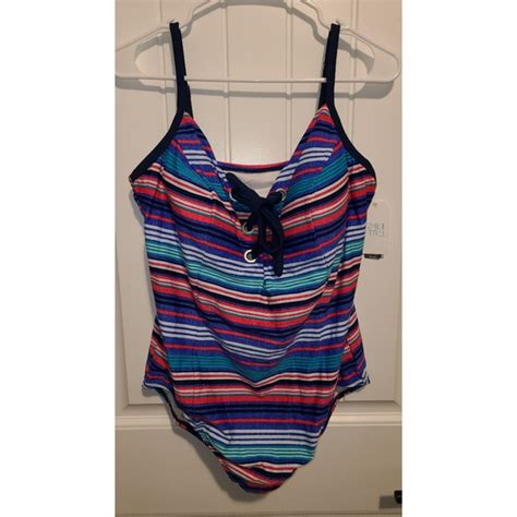 Time And Tru Swim Swim Suit Bathing New X 16 18 16w 18w One Piece Poshmark