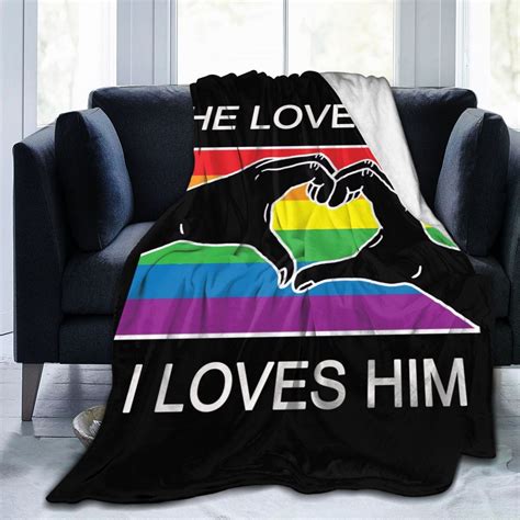 Progress Pride Flag He Love Me Throw Blanket Soft Cozy Warm Durable