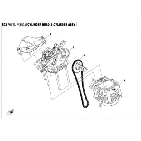 VUE ECLATEE PIECE HAUT MOTEUR CFMOTO CFORCE 450 COURT T3 2018