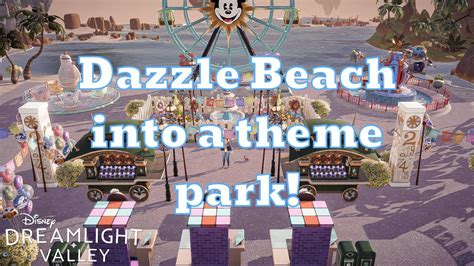 Turning Dazzle Beach Into A Theme Park Disney Dreamlight Valley [speed Build] Youtube