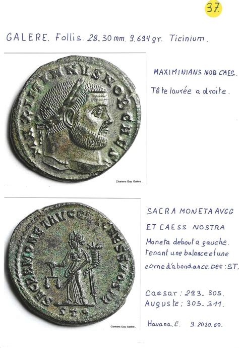 Roman Empire AE Follis 300 303 AD Galerius Maximian Caesar Ticinium