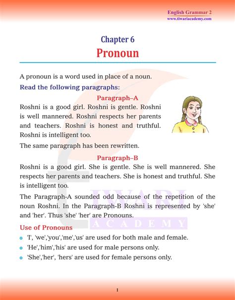 Class English Grammar Chapter Pronoun And Its Kinds For