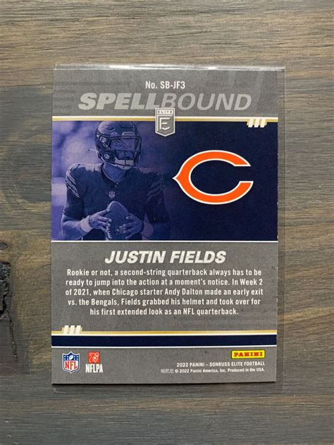 Panini Donruss Elite Spellbound Letter E Sb Jf Justin Fields