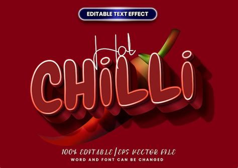 Premium Vector 3d Chili Text Effect Red Chili Text And Smoke Effect