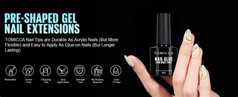 TOMICCA Künstliche Nageltips Tips für Gelnägel Gel Nägel Almond