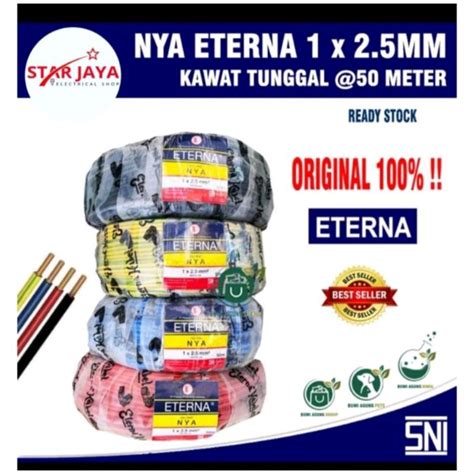 Jual Eterna Kabel NYA 1X2 5 HARGA PER METER Shopee Indonesia