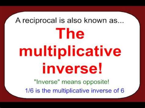 The Inverse Property Of Multiplication Youtube