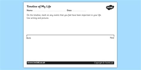 Personal Timeline of my Life Worksheet - Twinkl