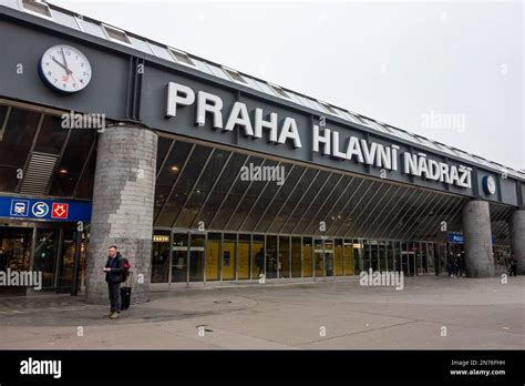 PRAGUE, CZECH REPUBLIC - NOVEMBER 13, 2022: Facade of Praha Hlavni ...