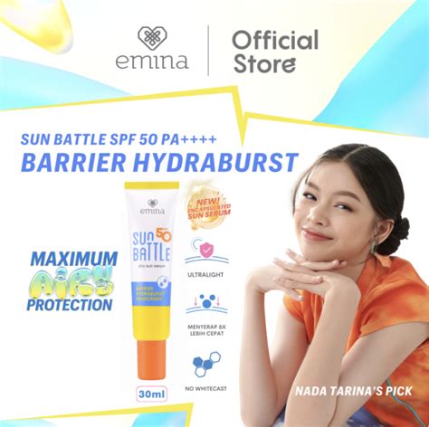 Emina Sun Battle Airy Sun Serum SPF 50 30ml Lazada Indonesia