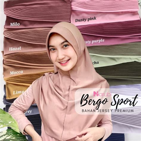 Jual Bergo Pet Jersey Hijab Sport Menutupi Dada Kain Jersey By Narubi