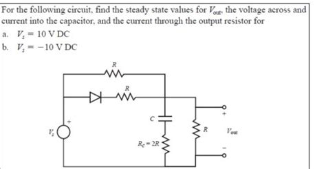 Solved For The Following Circuit Find The Steady State Chegg