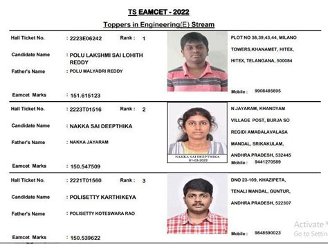 Ts Eamcet Result Out Details Mentioned Credentials Required