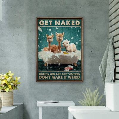 Trinx Alpacas Get Naked Gallery Wrapped Canvas Bath And Laundry