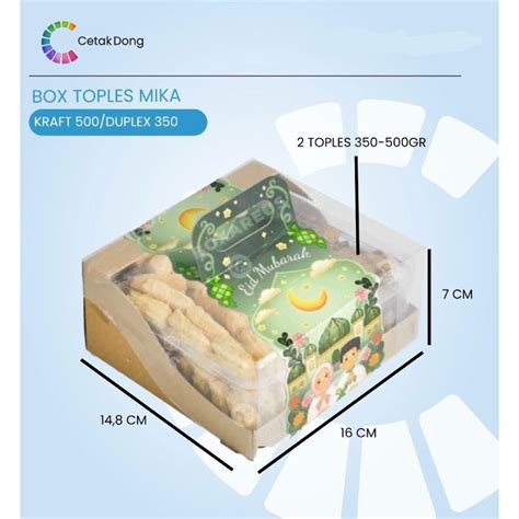 Jual DUS BOX TOPLES KUE KERING LEBARAN IDUL FITRI 2 TOPLES PARCEL