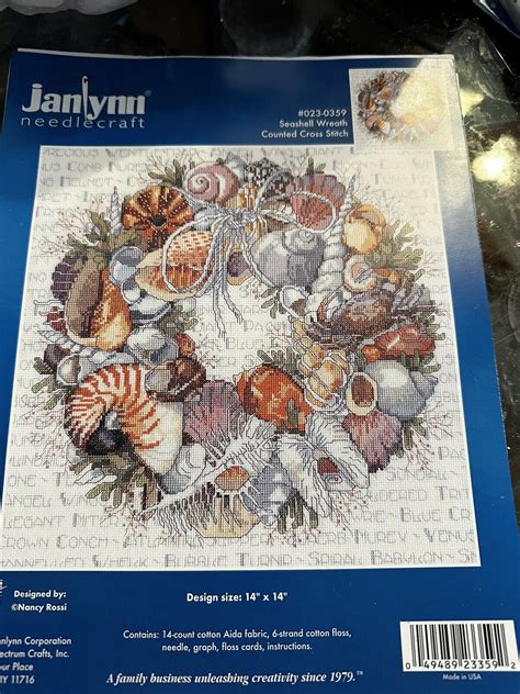 Janlynn Needlecraft Seashell Wreath Counted Cross Stitch EBay