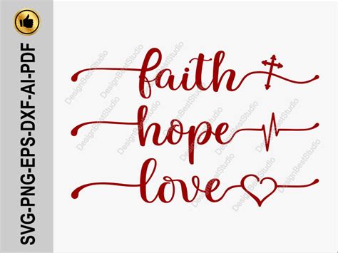 Faith Hope Love Svg Religious Svg Faith Svg Christian Svg Hope Svg