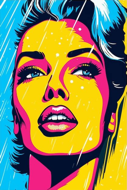 Garota pinup pop art estilo de cor retrô cômico glamour linda senhora