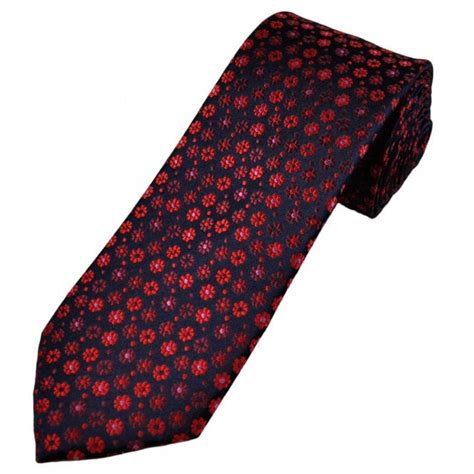 Tresanti Navy Blue Red Burgundy Pink Flower Pattern Men S Silk