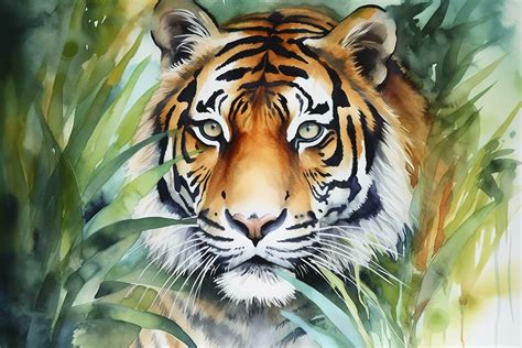 Tiger Watercolor Painting