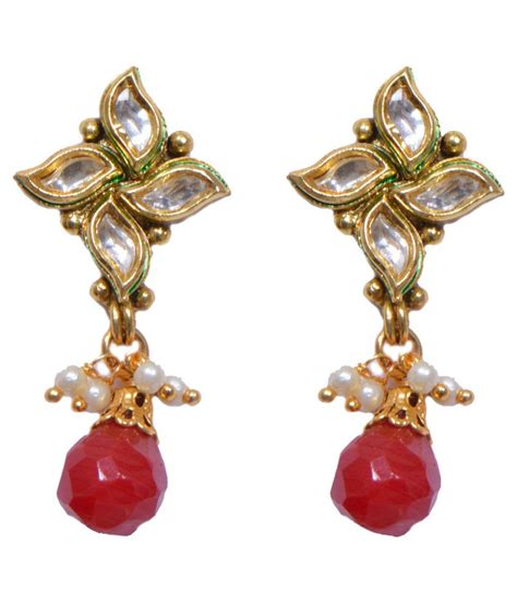 Ratnakar Gold Kundan Drop Earrings Buy Ratnakar Gold Kundan Drop Earrings Online At Best