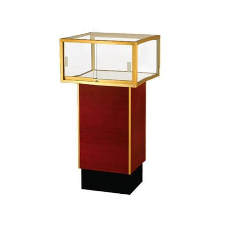 Square Glass Pedestal Display Case Display Case Trophy Display Shelving Solutions