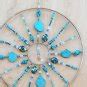 Large 12 Inch Beaded Gemstone And Glass Beaded Mandala Suncatcher