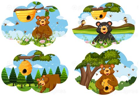 Set of bear scenes Free Stock Photo | FreeImages