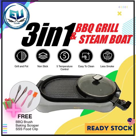 Kessler Electric Grill And Steamboat Pot 2 In 1 Hot Pot BBQ Pan Grill