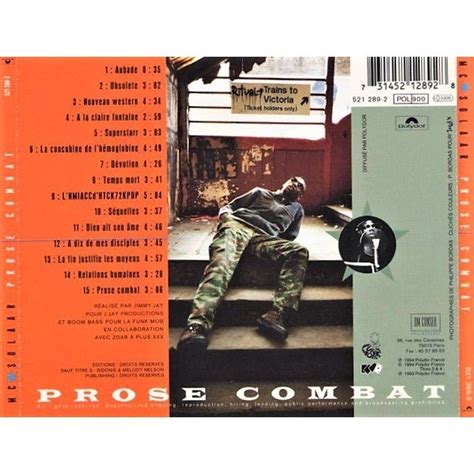 Prose Combat De Mc Solaar Cd Chez Minkocitron Ref