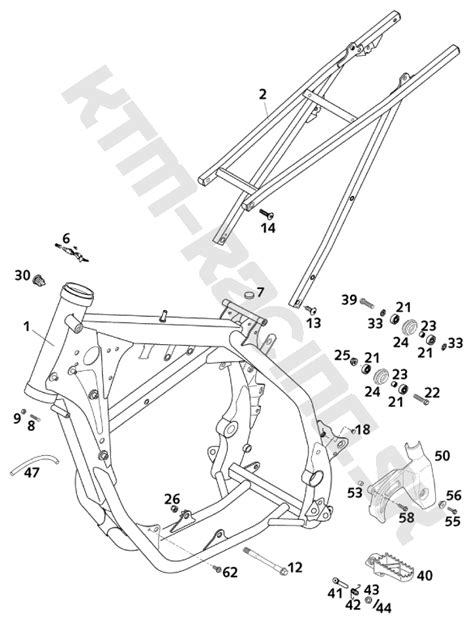 KTM Racing Schéma FRAME pre model KTM Enduro 520 EXC RACING 2000 EU