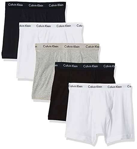 Calvin Klein Mens Cotton Stretch Multipack Boxer Briefs 1 Grey Heather 2 White 2 Black X