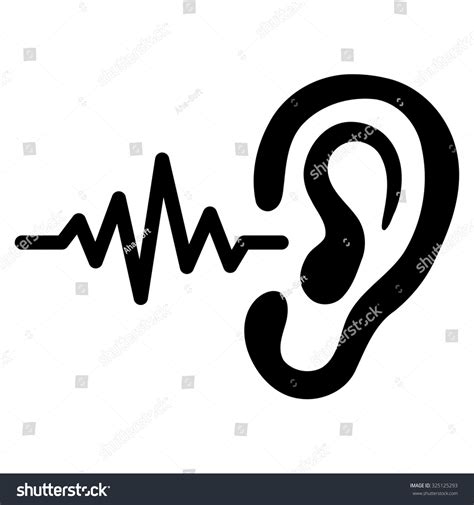 Ear Listen Sound Signal Vector Icon Stock Vector Royalty Free