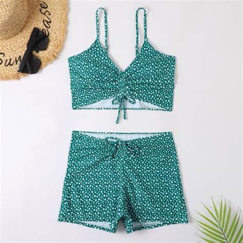 Sexy Casual Bikini Set Ruched Two Piece Swimsuit Plus Size Piece