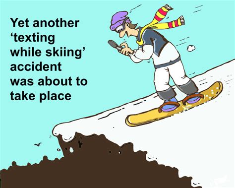 A texting while skiing accident - Openclipart