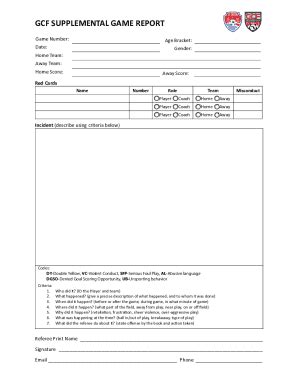 Fillable Online U S Soccer Federation Referee Program Referee Report