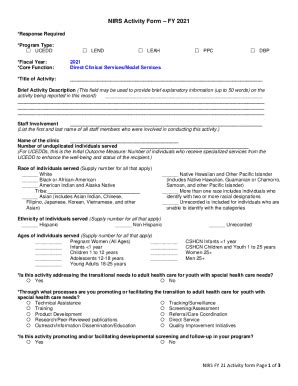 Fillable Online Nirs Activity Form Fy Aucd Org Fax Email Print