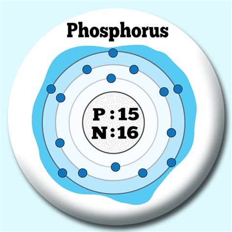 58mm Atomic Structure Of Phosphorus Button Badge