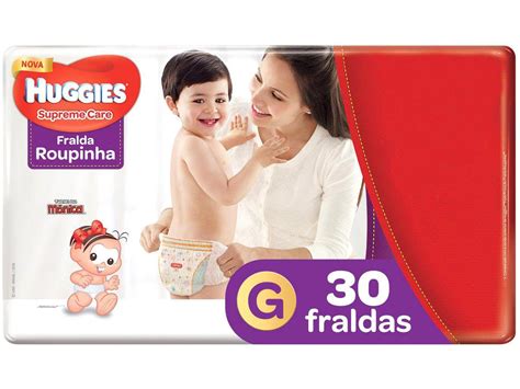 Fralda Huggies Turma da Mônica Supreme Care Roupinha Tam G 9 a 12