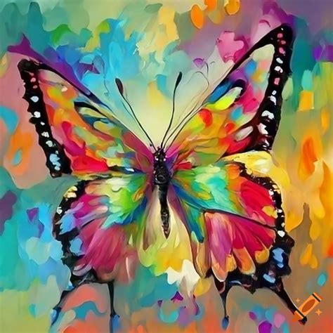 Colorful Oil Paintings Of Butterflies On Craiyon