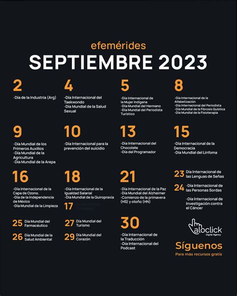 Se Viene Septiembre Y Nosotros Te Compartimos Las Fechas M S