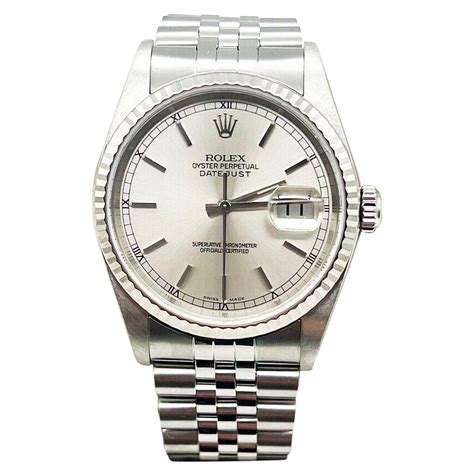 Rolex Datejust 16234 Silver Index Steel Jubilee For Sale At 1stDibs