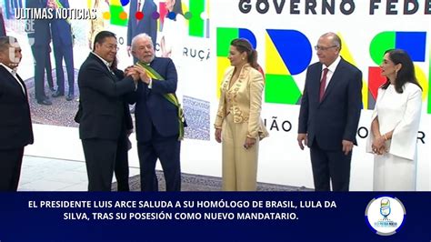 Arce saluda al presidente de Brasil Luiz Inácio Lula da Silva La